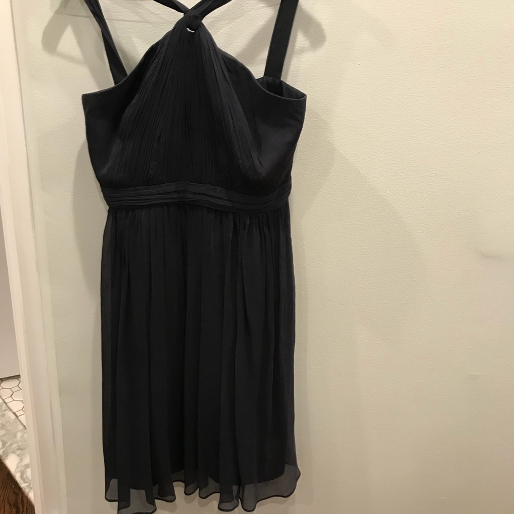 NAVY sinclair j crew silk dress 0 bridesmaid - Picture 4 of 4